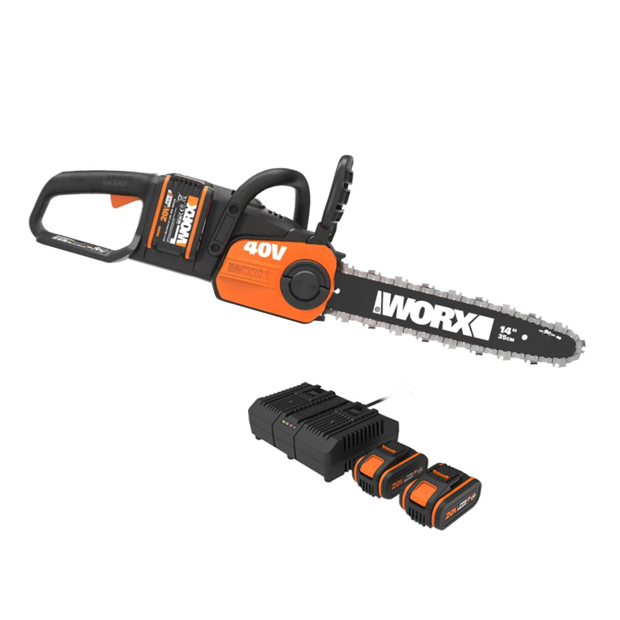מסור שרשרת 40V WORX ו-2 סוללות 4.0Ah