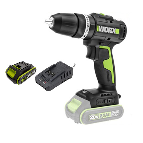 מברגה/מקדחה נטענת WORX WE213.9 סט סוללה 2Ah ומטען