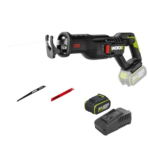 מסור חרב 20V נטען + משוריות WORX WU501.9 סט