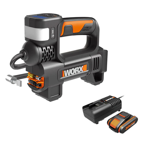 מדחס מיני + פנס נטען WORX WX092.9 20V סט