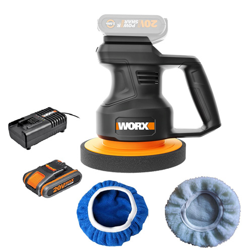מלטשת רכב נטענת 20V - סט + כיסוי צמר + כיסוי מגבת WORX WX858.9