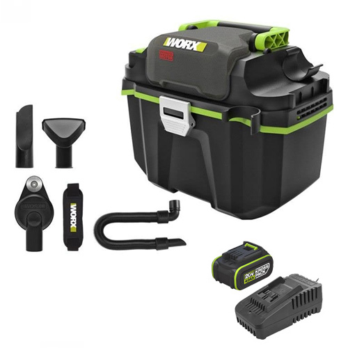שואב יבש רטוב נטען WORX WU036.9 סט עם סוללה 2Ah ומטען