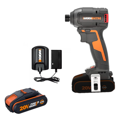 מברגת אימפקט נטענת 20V + סוללה 2AH ומטען WORX NITRO WX265
