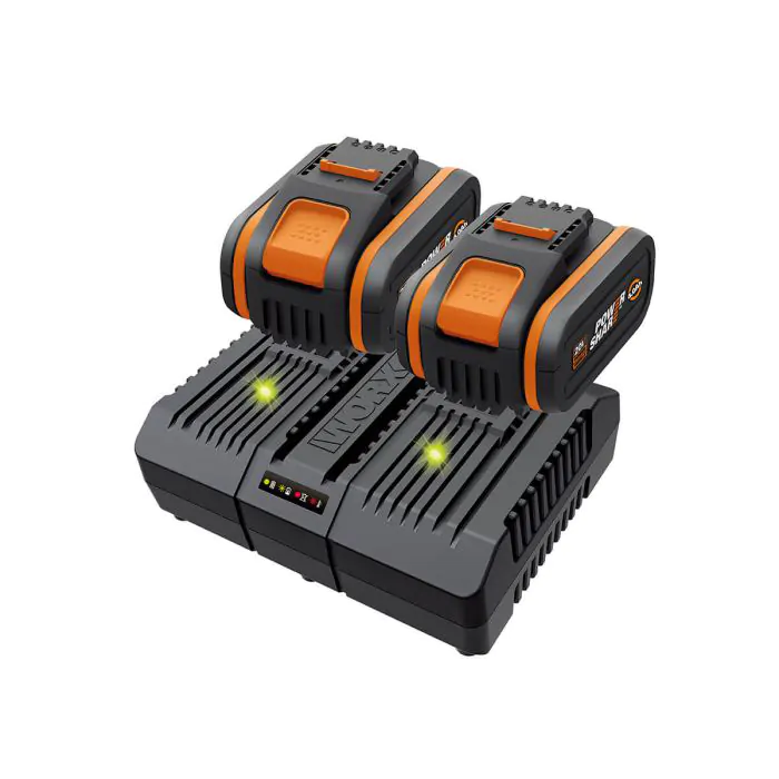 סט 2 סוללות 4Ah ומטען כפול מהסדרה הכתומה WORX